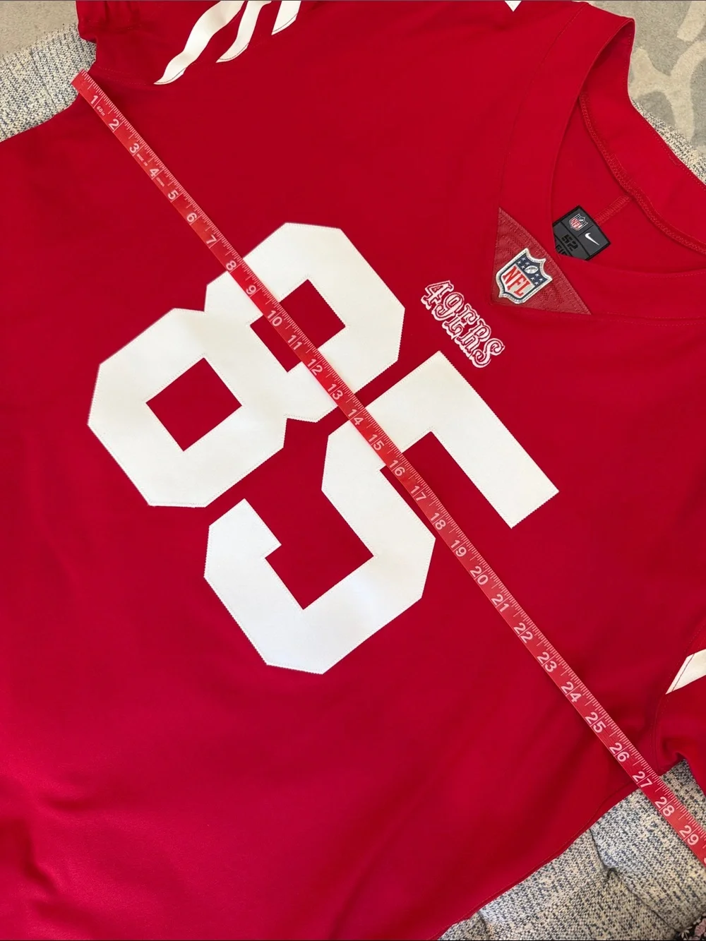 Nike Red Football Jersey #85 with White Accents MENS